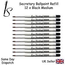 PARKER COMPATIBLE BALL POINT PEN REFILL INK - MEDIUM BLACK X12