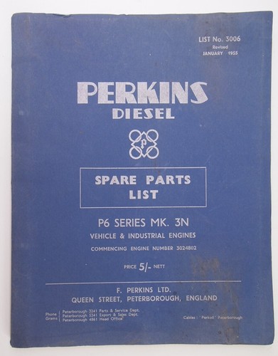 Perkins factory parts list - perkins, p6