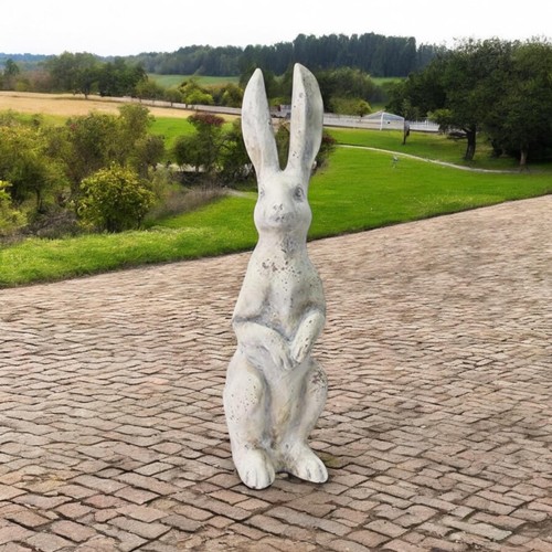 Stone effect hare sculpture - effect,