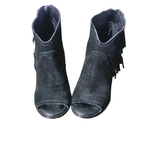 Gianna bini black suede fringe - black,