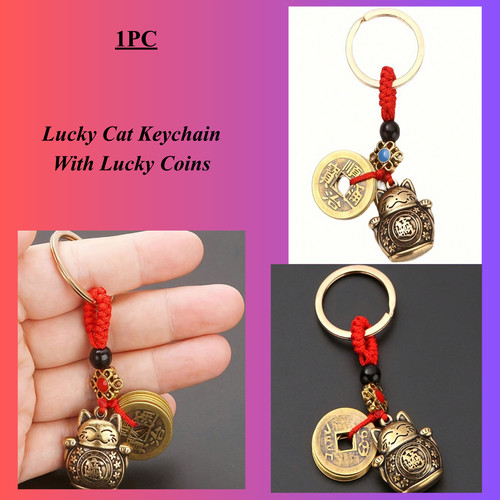 Lucky cat keychain with - with, 5