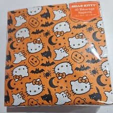 Sanrio Hello Kitty Halloween Paper Beverage Napkins Party 40 Pack 10"x10" 3 Ply