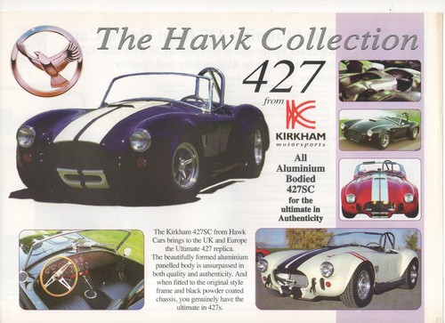 Hawk kirkham 427sc kit car - hawk, (ac