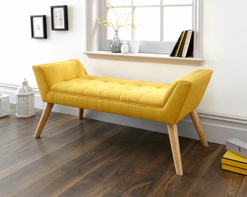 Milan fabric upholstered bench - fabric,