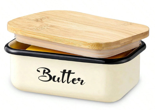 Metal butter dish with lid - metal,