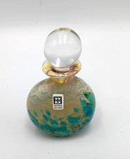 Mdina Glass Glass Perfume Bottle with Stopper, Signed, Malta, 228 Grams 
