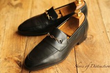 Gucci Black Leather Brass GG