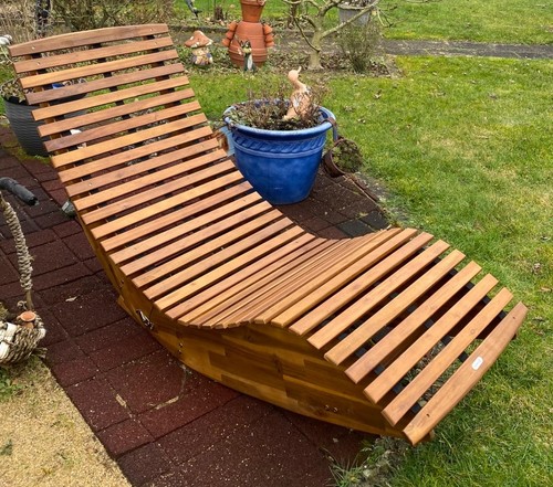 Garden wooden sun lounger wood - lounger,