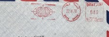 Qatar 1978 Meter Cover to Germany +Neopost Type 2 +KDG Meter Slogan +Uncommon
