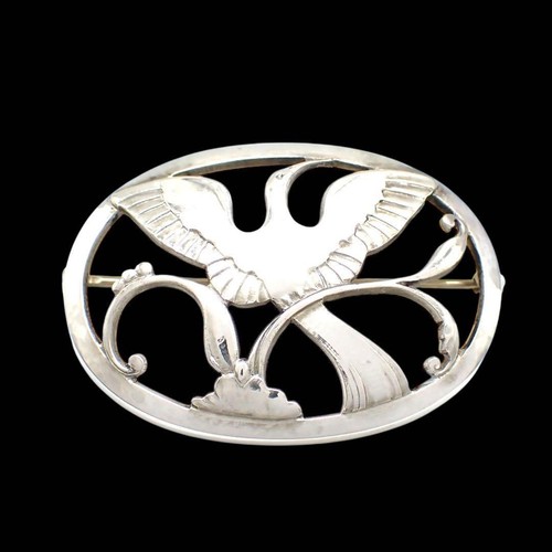 Georg jensen crane bird brooch - jensen,