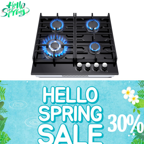 Gas hob 4burners black - 4burners,