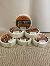 6 x 50mm x 90m STUK Plasterboard Drywall Scrim Tape Rolls, Plastering Tape