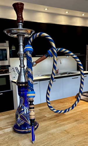 Blue glass traditional shisha - blue,