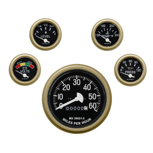Gauge 5pc set speedometer - gauge, set-speedometer