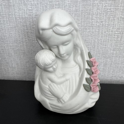 White bisque porcelain madonna - white,