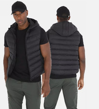 Mens Brave Soul BlackBurn Padded Hooded Bodywarmer Puffer Gilet