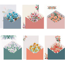 Floral Letter Writing Set 24 PCS A5 Paper and 12 PCS Envelopes Stationery Gift
