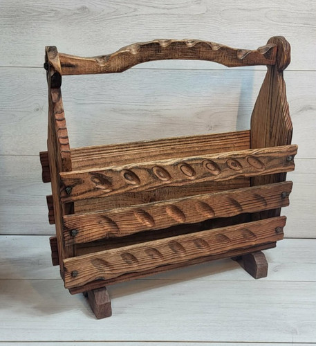 Vintage wooden magazine rack - wooden,
