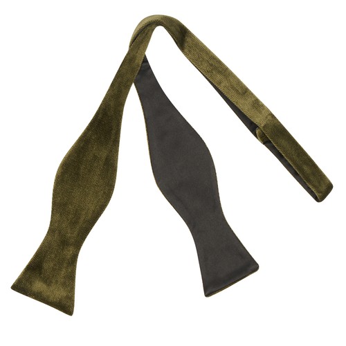 Olive green textured velvet - green,