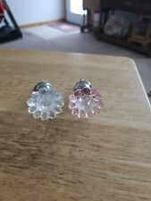 2 Vintage Bathroom Vanities Flower Style Drawer Knobs 1 Pink 1 Clear .Beautiful 