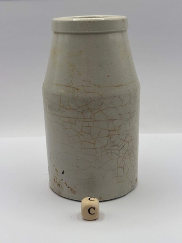 Old white stoneware - , jar
