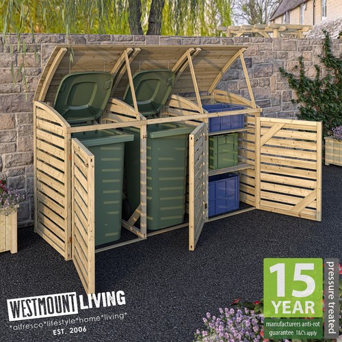 Wheelie bin box storage - bin, for