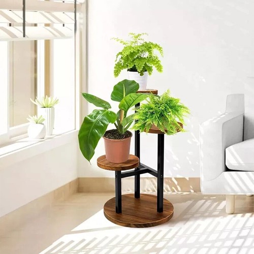 Tier wooden plant stand - 3-tier,