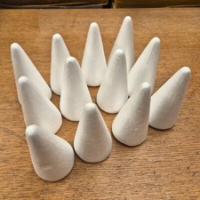 Polystyrene Cones - 12 Pcs Wedding Tree Floral Craft 150x75mm - Free P&P - White