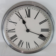 Laura Ashley Gallery Wall Clock Chrome Approx. 37 Cm Diameter Battery Operated