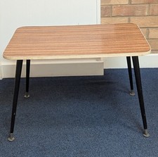 Mid-century Newiste Small Formica Coffee Table Metal Ferrule Feet Dansette Legs