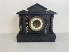 Antique Marble French Victorian Slate Mantel Clock Heavy
