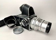 JAMMED Hasselblad 500C Kit w/ 150mm Lens, A12 Film Back, etc. for Parts/Repair