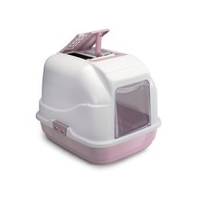 Litter Tray Cat Wc Covered Filter Closed XXL Jumbo Pink