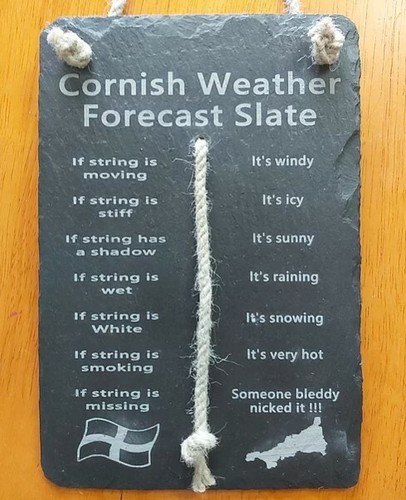 Hanging weather forecast slate - hanging,