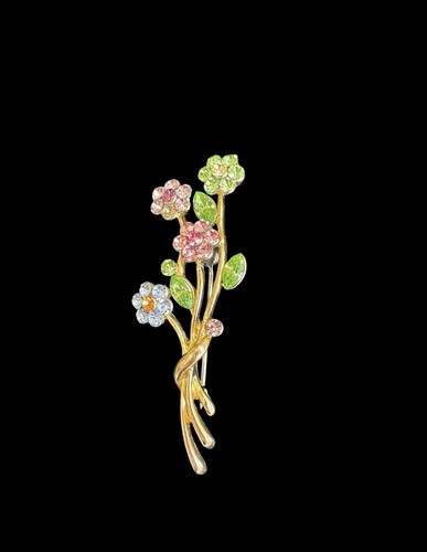 Gold tone floral spray - tone,