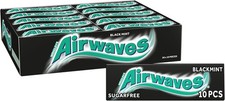 Airwaves Chewing Gum Black Mint, 30 Packs of 10 Pieces, Sugar Free Chewing Gum
