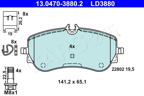 Disc brake pad set - fits, vw
