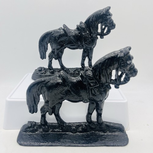 Pair cast iron horse door - cast,