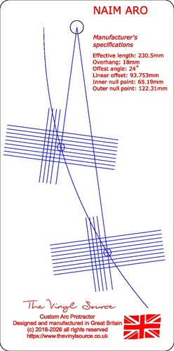 Cartridge arc protractor for - arc,