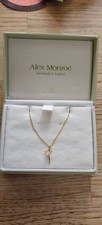 Alex Monroe Dandelion Fluff Pendant Necklace Sterling Silver Gold Plated