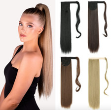 Clip In Ponytail  Wrap On Ponytail Hair Extensions Thick As Real Hair Piece