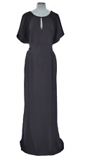 Vintage Ossie Clark Dress Black Maxi Crepe Special Occasion Formal  UK 10