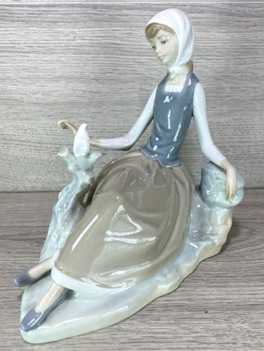 Lladro girl shepherdess with - girl,