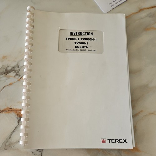 Terex instruction manual for - terex,
