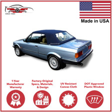 Fits BMW E30 Convertible Soft Top & Plastic Window 3 series 1986-93 Blue Canvas