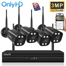 3MP HD Wireless CCTV System 4CH NVR Home Outdoor Security IP Camera IR Motion