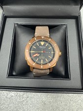 Alpina Men's Automatic Brown Leather Watch with Rotating Bezel