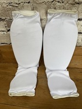 Shin Instep Pads MMA Leg Foot Guards Muay Thai Kick Boxing Karate White New