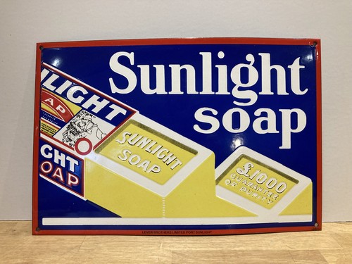 Sunlight soap enamel sign - soap,