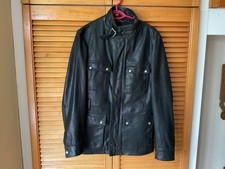 Zara Mens Black Leather biker